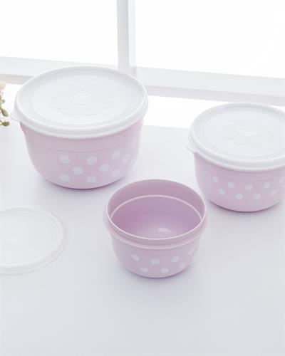 Dots Кутия За Съхранение 3 бр. Пластмаса 3 л Шарен