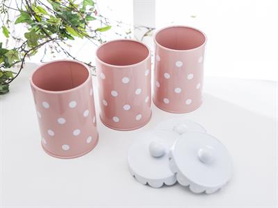 Dots КУТИЯ ЗА СЪХРАНЕНИЕ 3 бр. Метален Pink