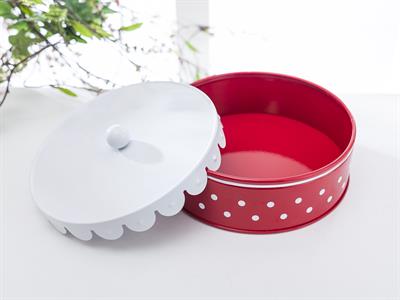 Dots КУТИЯ ЗА СЪХРАНЕНИЕ Малка Метален Red