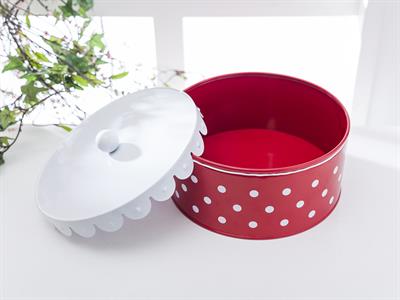 Dots КУТИЯ ЗА СЪХРАНЕНИЕ Голяма Метален Red