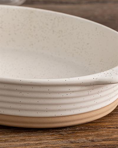 Dots Stoneware Oven Cover 33,5x23x6 cm White