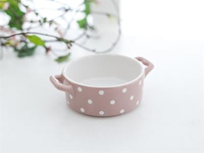 Dots ТЕПСИЯ ЗА ФУРНА Кръгло с дръжка Stoneware Beige