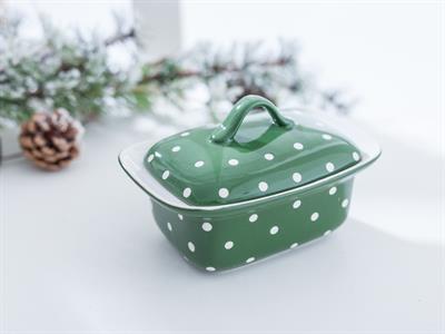 Dots ТЕПСИЯ ЗА ФУРНА Правоъгълно с капак Stoneware Koyu Yeşil