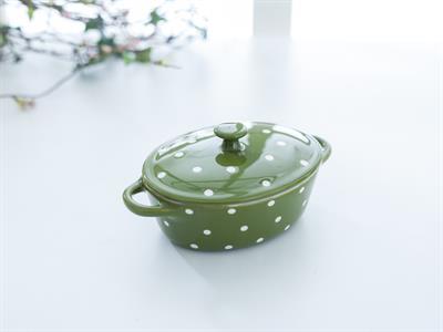 Dots ТЕПСИЯ ЗА ФУРНА Кръгло с капак Stoneware LightGreen