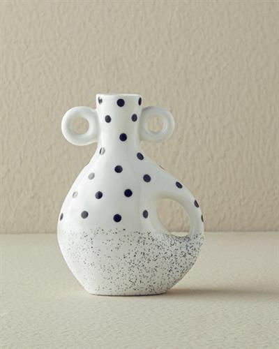 Dotsy Ваза Каменна керамика 10,4x6x14,1 см Бял