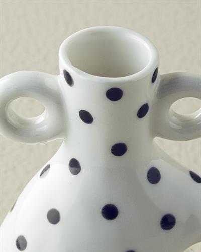 Dotsy Ваза Каменна керамика 10,4x6x14,1 см Бял