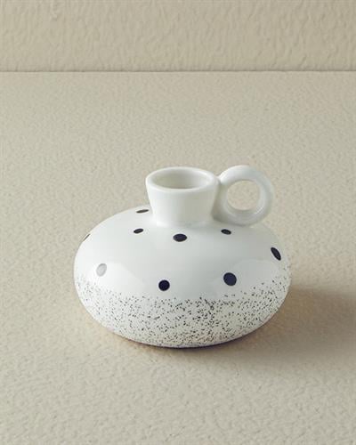 Dotsy Ваза Каменна керамика 10,8x8 см Бял