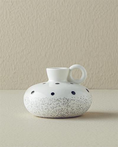 Dotsy Ваза Каменна керамика 10,8x8 см Бял