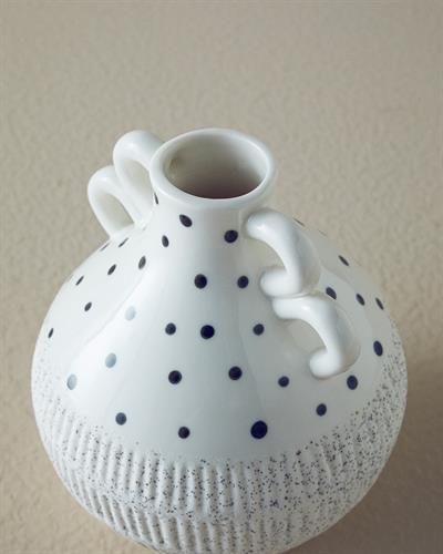 Dotsy Ваза Каменна керамика 13,7x15 см Бял