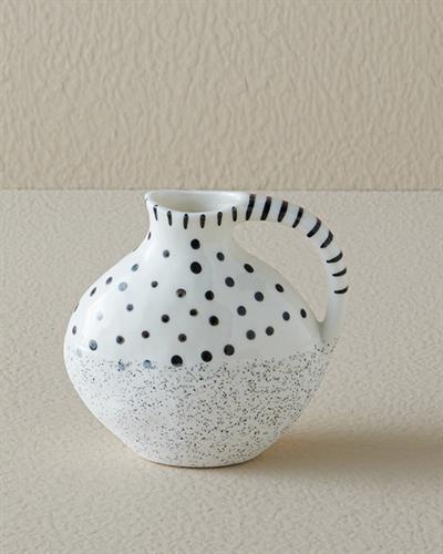 Dotsy Ваза Каменна керамика 13x7,4x12,5 см Бял