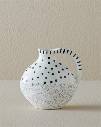 Dotsy Ваза Каменна керамика 13x7,4x12,5 см Бял