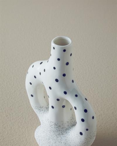 Dotsy Ваза Каменна керамика 13x7,5x12,5 см Бял