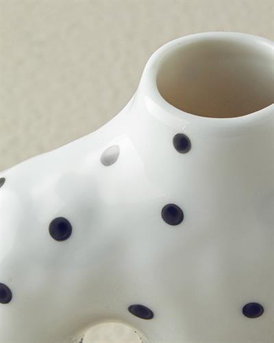 Dotsy Ваза Каменна керамика 13x9x18,9 см Бял