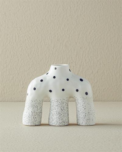 Dotsy Ваза Каменна керамика 13x9x18,9 см Бял