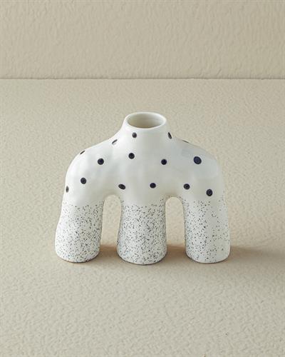 Dotsy Ваза Каменна керамика 13x9x18,9 см Бял