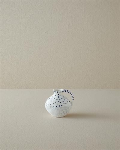 Dotsy Ваза Каменна керамика 16,5x15x14 см Бял