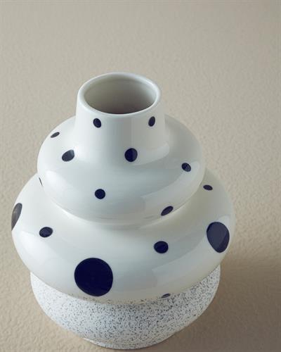 Dotsy Ваза Каменна керамика 18,2x20,9 см Бял