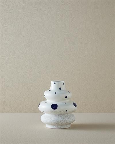 Dotsy Ваза Каменна керамика 18,2x20,9 см Бял