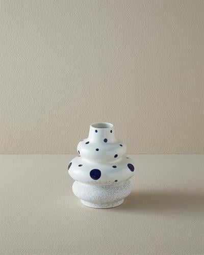 Dotsy Ваза Каменна керамика 18,2x20,9 см Бял