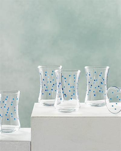 Dotsy Чаена Чаша 6 Бр., Стъкло, Тъмно Синьо, 155 Ml