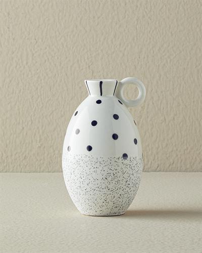 Dotsy Ваза Каменна керамика 8,5x8,3x14 см Бял
