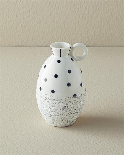 Dotsy Ваза Каменна керамика 8,5x8,3x14 см Бял