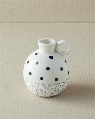 Dotsy Ваза Каменна керамика 9,3x9,1x10,5 см Бял