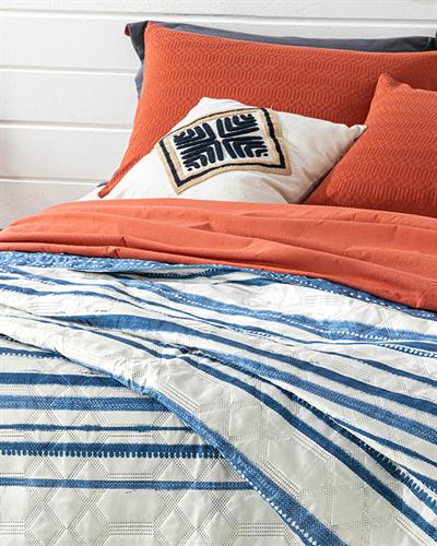 Dotted Stripes Многофункционално По Двоен Размер, Синьо, 200 X 220 Cm