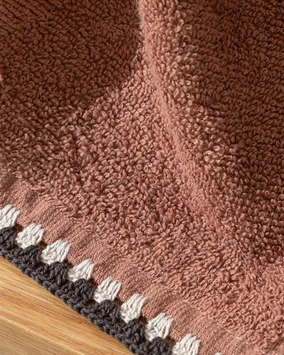 Double Хавлии За Ръце С Крошета, Памучен, Плочка-Бежово-Антрацит, 30 X 40 Cm