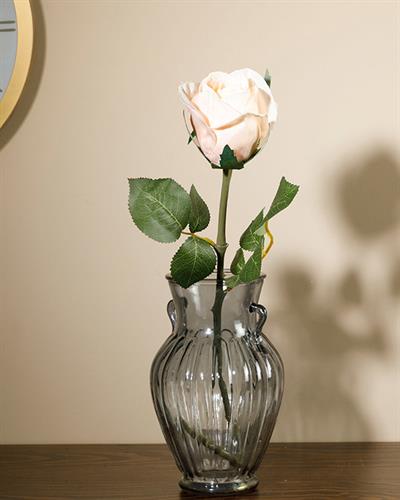 Dream Rose Изкуствено Цвете Един Стрък Полиестер 52 см Кремав