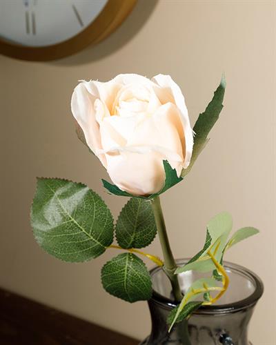 Dream Rose Изкуствено Цвете Един Стрък Полиестер 52 см Кремав