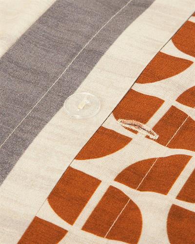 Dynamic Square Спален Комплект Единичен Мек памук с дигитална щампа 160x220 см Бежов - Теракота