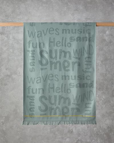 Dynamic Word Кърпа За Плаж Памучен 70x140 см Морскосин