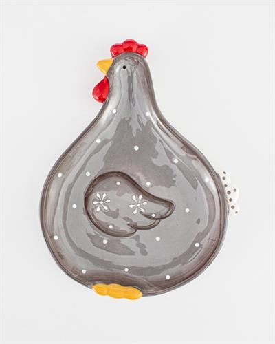 East Чиния За Торта Керамика, Бяло- Сиво, 23.5 X 18 X 2.5 Cm