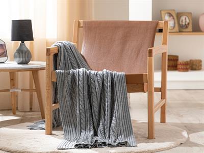 East Pole Шал За Диван Трико 130x170 см Сив