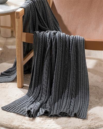 East Pole Шал За Диван Трико 130x170 см Антрацит