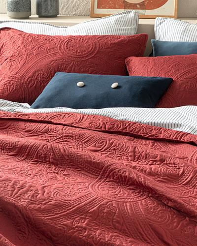 Easton Покривка За Легло Комплект Единичен Размер, Многофункционално, Бордо Червено, 160 X 220 Cm