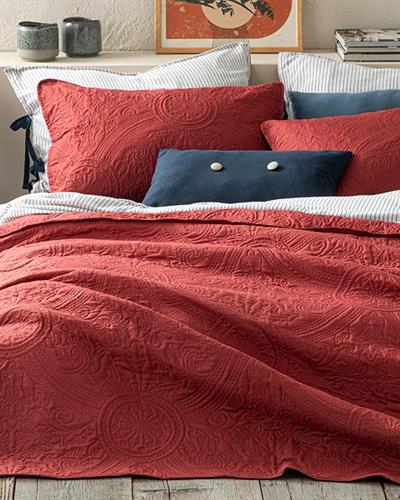 Easton Покривка За Легло Комплект Двоен Размер, Многофункционално, Бордо Червено, 200 X 220 Cm