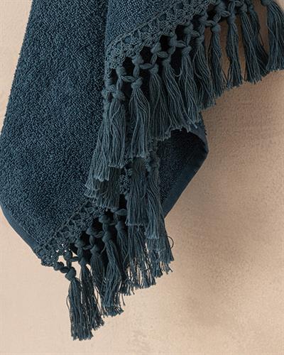 Eaves Хавлия За Лице С Ресни, Памучен, Петролово Синьо, 50 X 70 Cm