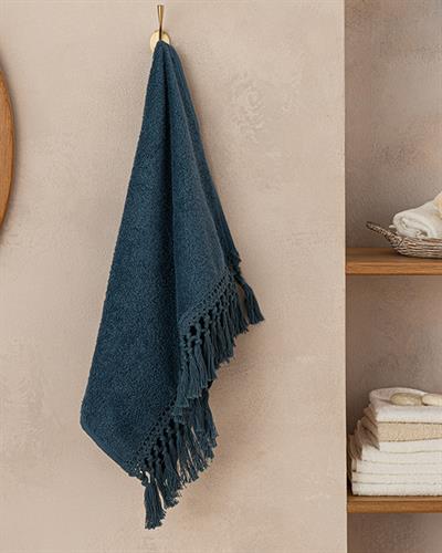Eaves Хавлия За Лице С Ресни, Памучен, Петролово Синьо, 50 X 70 Cm