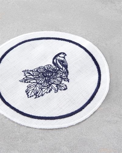 Подложка За Чаша 4 бр. Полиестер 14 см. Бял - Морскосин