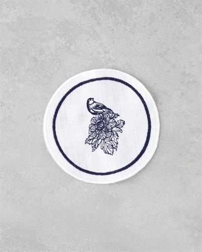 Подложка За Чаша 4 бр. Полиестер 14 см. Бял - Морскосин