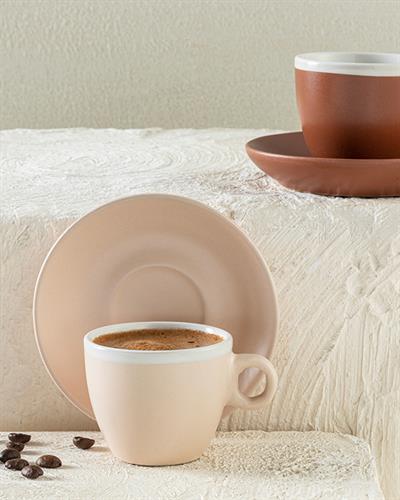 Edno Сервиз За Кафе 4 Бр. За 2 Души, Stoneware, Кафе На Прах, 100 Ml