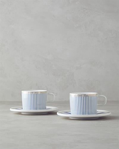 Effect Сервиз За Чай 4 части за 2 души Костен порцелан 200 мл Морскосин