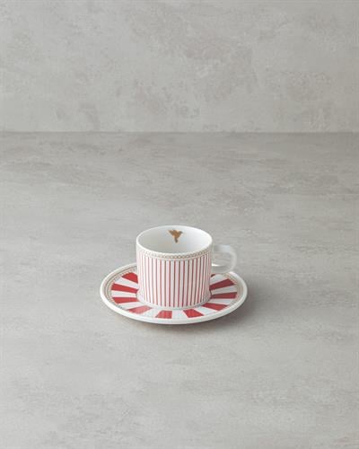 Effect Сервиз За Чай 4 части за 2 души Костен порцелан 200 мл Червен