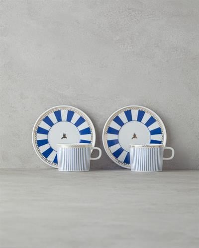 Effect Сервиз За Чай 4 части за 2 души Костен порцелан 200 мл Морскосин