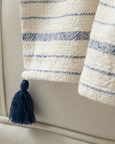 Egesta Cotton Fringed Chair Shawl White