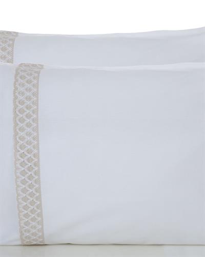 Eggy Калъфка За Възглавница 2 бр. С дантела 50x70 см Бежов