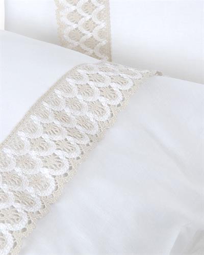 Eggy Калъфка За Възглавница 2 бр. С дантела 50x70 см Бежов