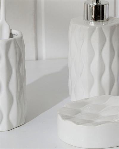 Eidola Комплект За Баня Керамика 7x7x10 cm Бял